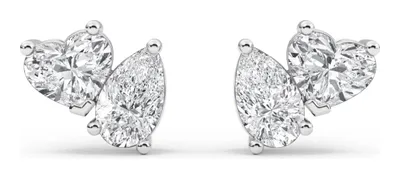 Amabel Mixed-Cut Lab-Grown Diamond Earrings in white gold