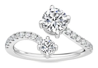 Estelle Round Lab-Grown Diamond Ring in white gold