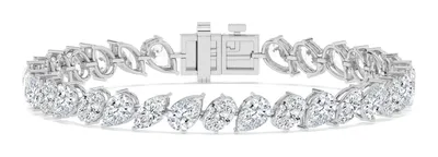 Mosaic Mixed Shape Lab-Grown Diamond Bracelet in white gold