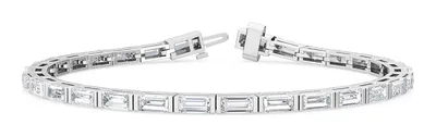 Linear Baguette Lab-Grown Diamond Bracelet in white gold