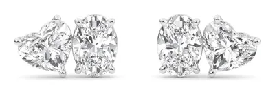 Adora Mixed-Cut Lab-Grown Diamond Earrings in white gold