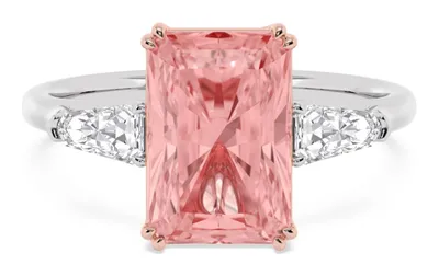 Rosina Radiant Pink Lab-Grown Diamond Ring in rose & white gold
