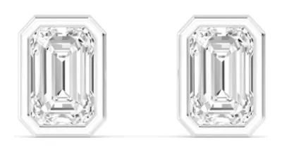 Icon Emerald Lab-Grown Diamond Earrings in white gold