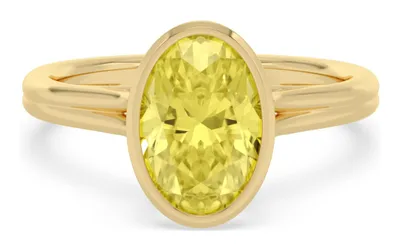 Saffron Oval Lab-Grown Diamond Ring in yellow gold