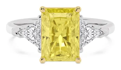 Aureliana Radiant Yellow Lab-Grown Diamond Ring in yellow & white gold