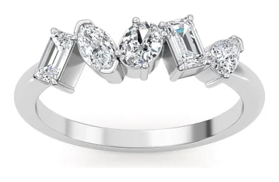 Florette Mixed-Cut Lab-Grown Diamond Ring in white gold