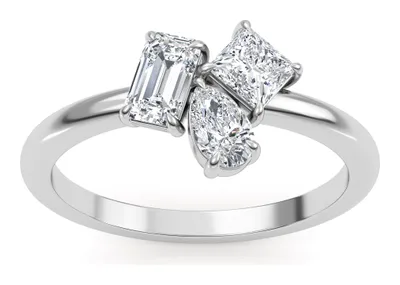 Mirelle Mixed-Cut Lab-Grown Diamond Ring in white gold