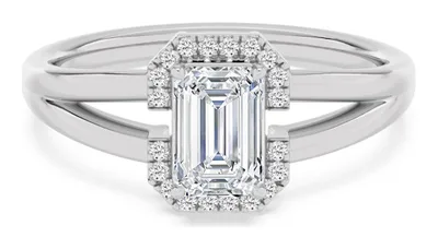 Emmeline Emerald Lab-Grown Diamond Ring in white gold