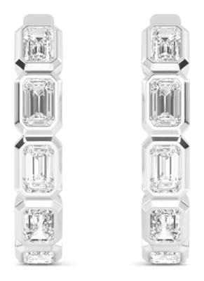 Belle Emerald Lab-Grown Diamond Earrings in white gold