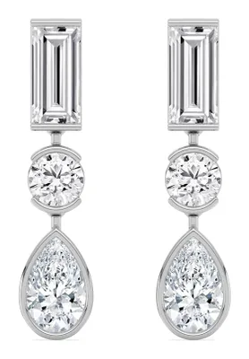 Paloma Mixed-Cut Lab-Grown Diamond Earrings in white gold