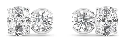 Carina Mixed-Cut Lab-Grown Diamond Earrings in white gold