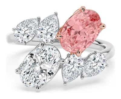 Rosaria Oval Pink Lab-Grown Diamond Ring in rose & white gold