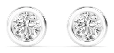 Icon Round Lab-Grown Diamond Earrings in white gold