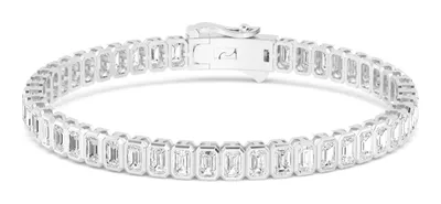 Lumiere Emerald Lab-Grown Diamond Bracelet in white gold