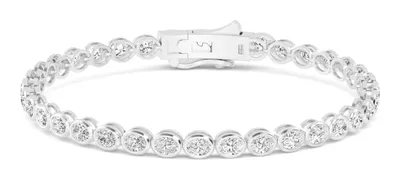 Classic Oval Lab-Grown Diamond Bracelet in white gold