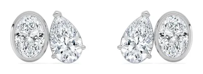 Clarissa Mixed-Cut Lab-Grown Diamond Earrings in white gold