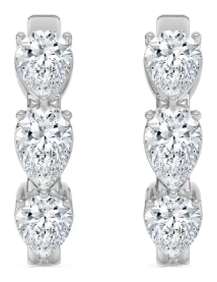 Dahlia Pear Lab-Grown Diamond Earrings in white gold