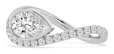 Elodie Pear Lab-Grown Diamond Ring in white gold