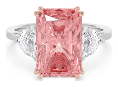 Romina Radiant Pink Lab-Grown Diamond Ring in rose & white gold