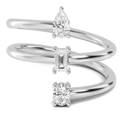 Lucia Mixed-Cut Lab-Grown Diamond Ring in white gold
