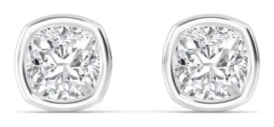 Icon Cushion Lab-Grown Diamond Earrings in white gold