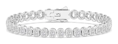 Classic Long Cushion Lab-Grown Diamond Bracelet in white gold