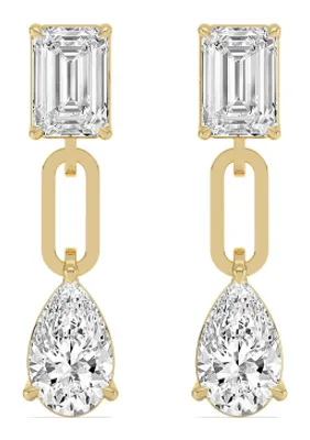 Allegra Mixed-Cut Lab-Grown Diamond Earrings in yellow gold