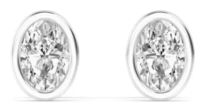 Icon Oval Lab-Grown Diamond Earrings in white gold