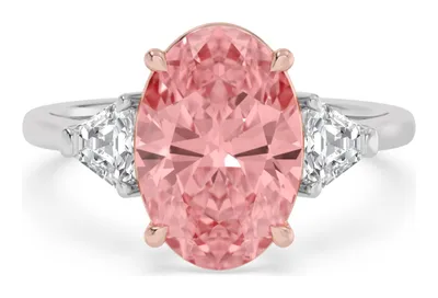 Rosalina Oval Pink Lab-Grown Diamond Ring in rose & white gold