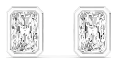 Icon Radiant Lab-Grown Diamond Earrings in white gold