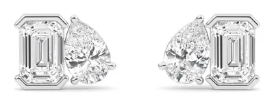 Mirella Mixed-Cut Lab-Grown Diamond Earrings in white gold