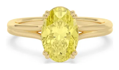 Aurea Oval Yellow Lab-Grown Diamond Ring in yellow gold