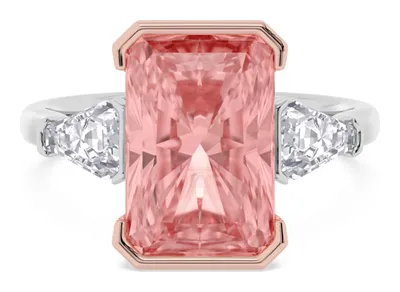 Rosalena Radiant Pink Lab-Grown Diamond Ring in rose & white gold
