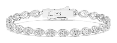 Classic Pear Lab-Grown Diamond Bracelet in white gold