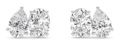 Antonella Mixed-Cut Lab-Grown Diamond Earrings in white gold