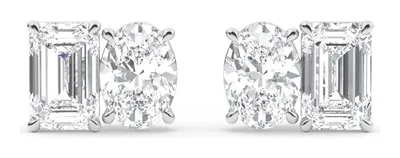 Lucienne Mixed-Cut Lab-Grown Diamond Earrings in white gold