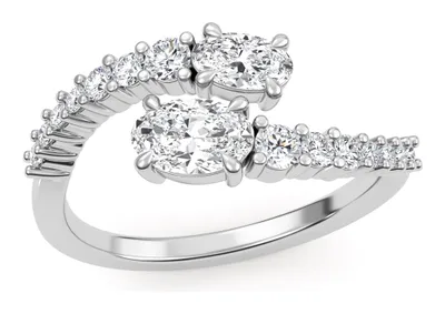 Petal Mixed-Cut Lab-Grown Diamond Ring in white gold