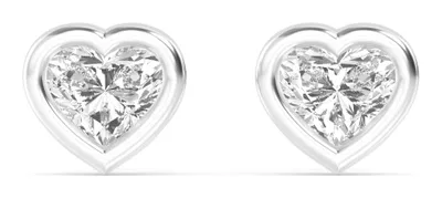 Icon Heart Lab-Grown Diamond Earrings in white gold