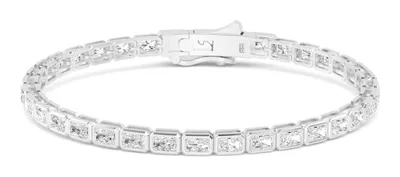Classic Radiant Lab-Grown Diamond Bracelet in white gold