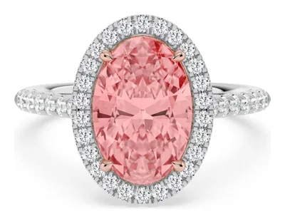 Rosella Oval Pink Lab-Grown Diamond Ring in rose & white gold