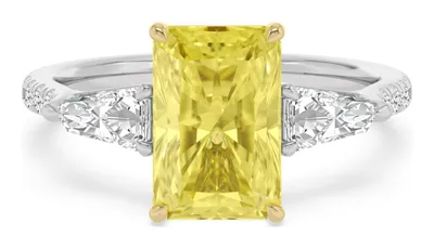 Aviva Radiant Yellow Lab-Grown Diamond Ring in yellow & white gold