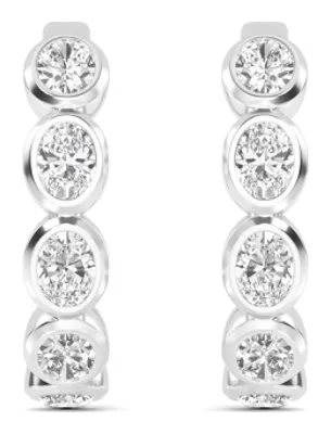 Belle Oval Lab-Grown Diamond Earrings in white gold