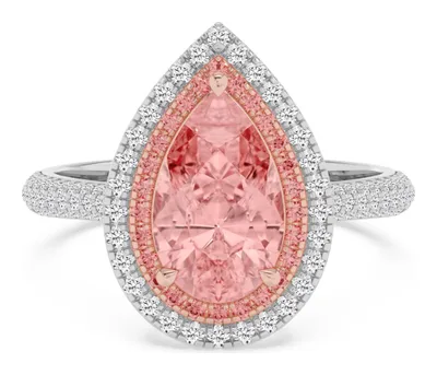 Rosabel Pear Pink Lab-Grown Diamond Ring in rose & white gold