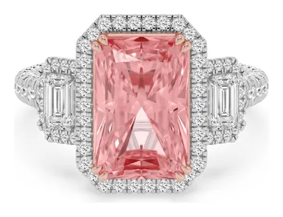 Rosa Radiant Pink Lab-Grown Diamond Ring in rose & white gold