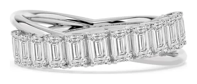 Claudette Emerald Lab-Grown Diamond Ring in white gold
