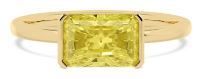 Aureola Radiant Yellow Lab-Grown Diamond Ring in yellow gold