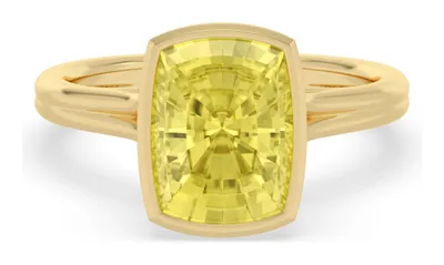 Saffron Long Cushion Lab-Grown Diamond Ring in yellow gold