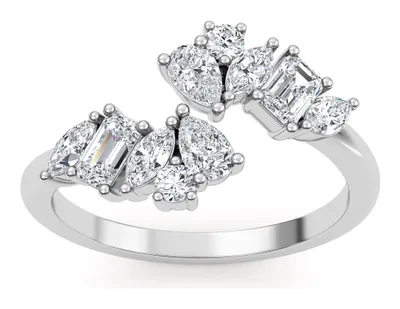 Flora Mixed-Cut Lab-Grown Diamond Ring in white gold