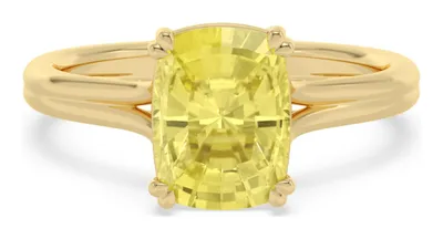 Aurea Long Cushion Yellow Lab-Grown Diamond Ring in yellow gold