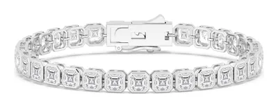 Classic Asscher Lab-Grown Diamond Bracelet in white gold